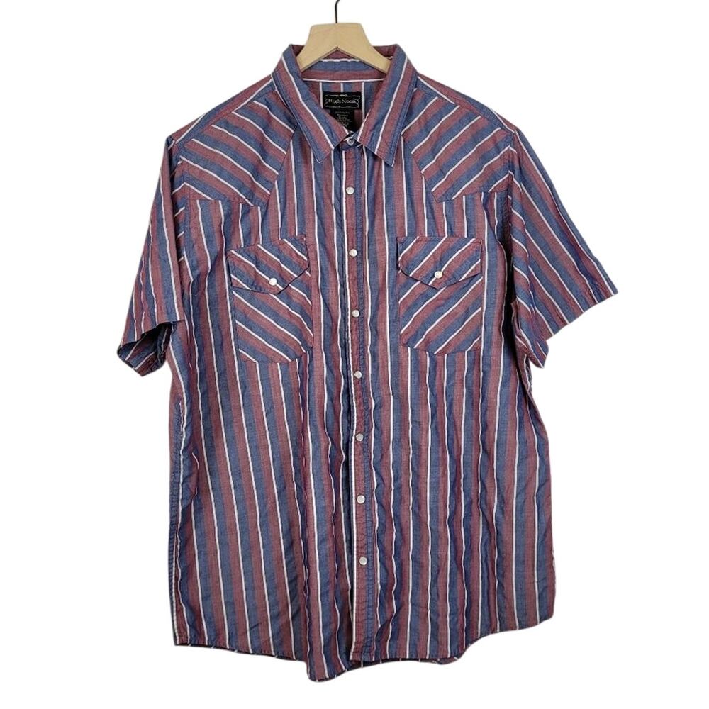 HIGH NOON Men's Short Sleeve Pearl Snap Shirt - Size XL - Picture 3 of 9